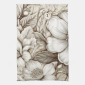 Vintages Sepia-Muster (15) Geschirrtuch (Vertikal)