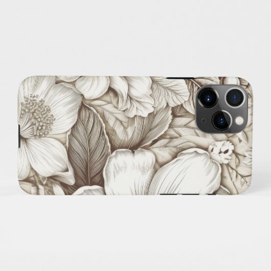 Vintages Sepia-Muster (15) iPhone Hülle (Rückseite (Horizontal))