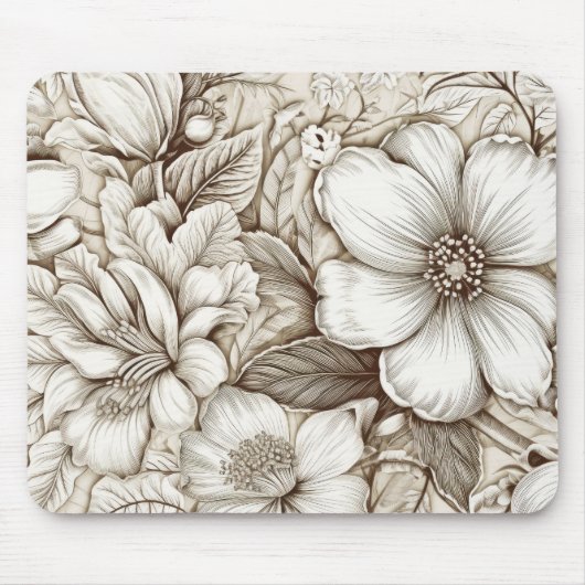 Vintages Sepia-Muster (15) Mousepad (Vorne)