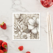 Vintages Sepia-Muster (15) Serviette (Beispiel)