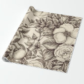 Vintages Sepia-Muster (2) Geschenkpapier (Ungerollt)