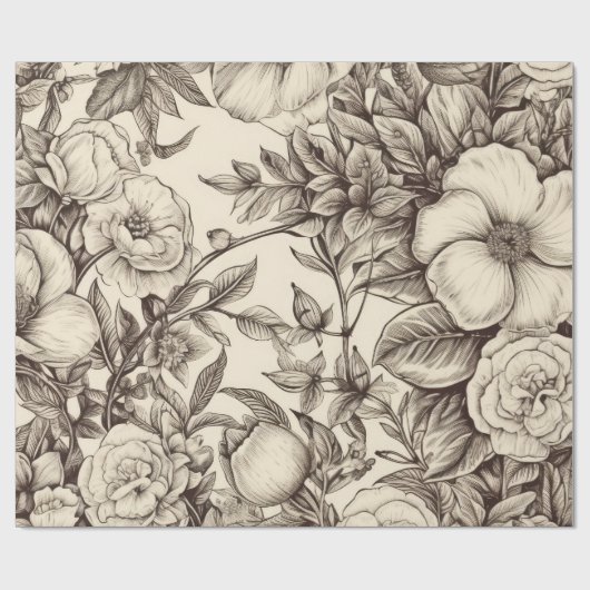 Vintages Sepia-Muster (2) Geschenkpapier (Flach)