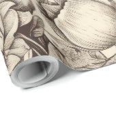 Vintages Sepia-Muster (2) Geschenkpapier (Rolleneckpunkt)