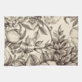 Vintages Sepia-Muster (2) Geschirrtuch (Horizontal)