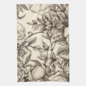 Vintages Sepia-Muster (2) Geschirrtuch (Vertikal)