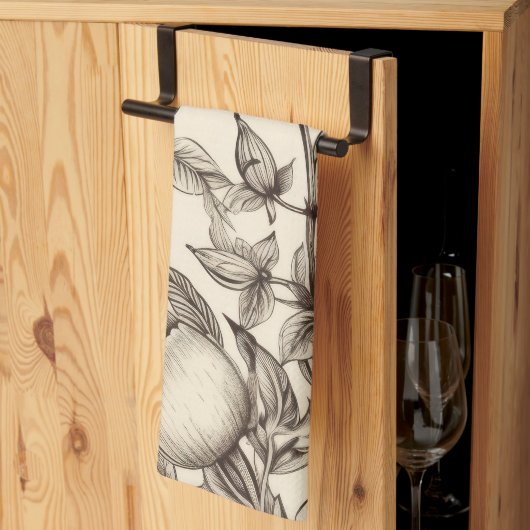 Vintages Sepia-Muster (2) Geschirrtuch (Drittel gefaltet)