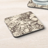 Vintages Sepia-Muster (2) Getränkeuntersetzer (Linke Seite)