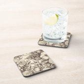 Vintages Sepia-Muster (2) Getränkeuntersetzer (Rechte Seite)