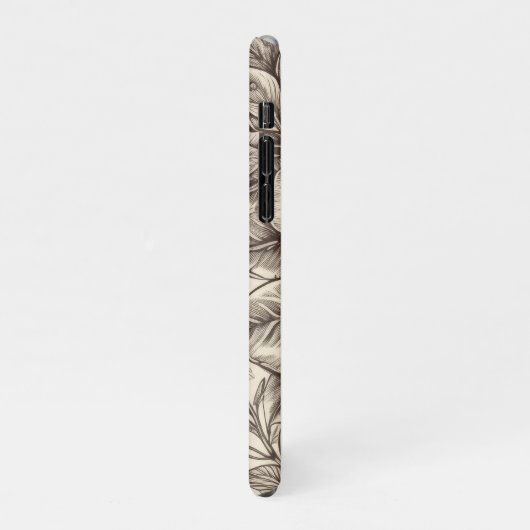 Vintages Sepia-Muster (2) iPhone Hülle (Linke Seite)