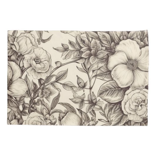 Vintages Sepia-Muster (2) Kissenbezug (Rückseite-Links)