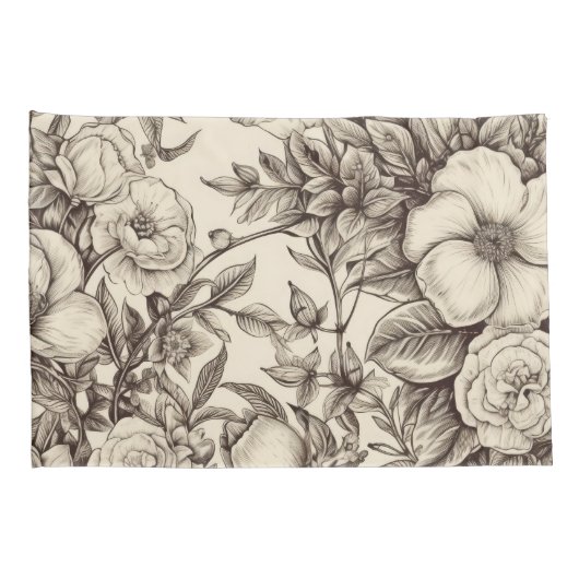 Vintages Sepia-Muster (2) Kissenbezug (Rückseite-Rechts)