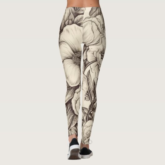 Vintages Sepia-Muster (2) Leggings (Rückseite)