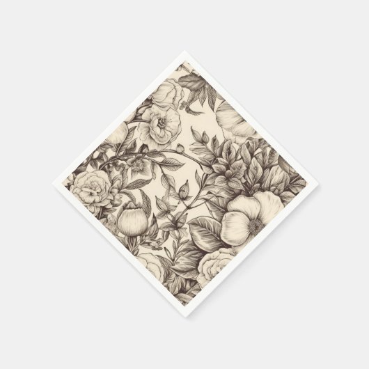 Vintages Sepia-Muster (2) Serviette (Ecke)