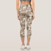 Vintages Sepia-Muster (3) Capri Leggings (Rückseite)