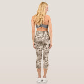 Vintages Sepia-Muster (3) Capri Leggings (Rückseite)