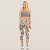Vintages Sepia-Muster (3) Capri Leggings (Vorderseite)