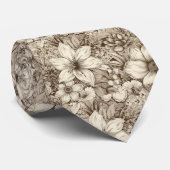 Vintages Sepia-Muster (3) Krawatte (Gerollt)