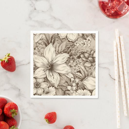 Vintages Sepia-Muster (3) Serviette (Beispiel)