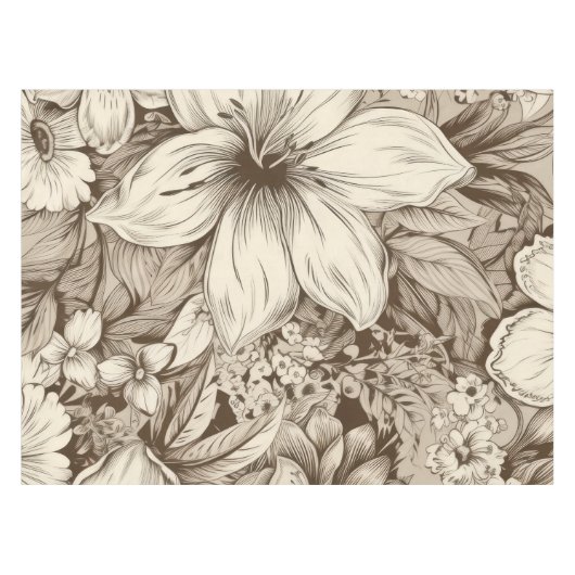 Vintages Sepia-Muster (3) Tischdecke (Vorderseite (Horizontal))