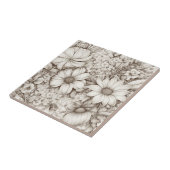 Vintages Sepia-Muster (5) Fliese (Seite)