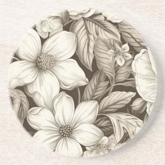 Vintages Sepia-Muster (6) Getränkeuntersetzer (Vorne)