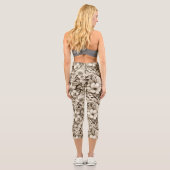 Vintages Sepia-Muster (7) Capri Leggings (Rückseite)