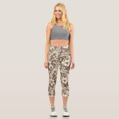 Vintages Sepia-Muster (7) Capri Leggings (Vorderseite)