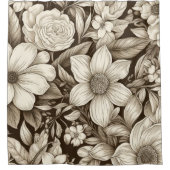 Vintages Sepia-Muster (7) Duschvorhang (Vorderseite)