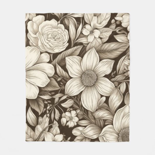 Vintages Sepia-Muster (7) Fleecedecke (Vorderseite)