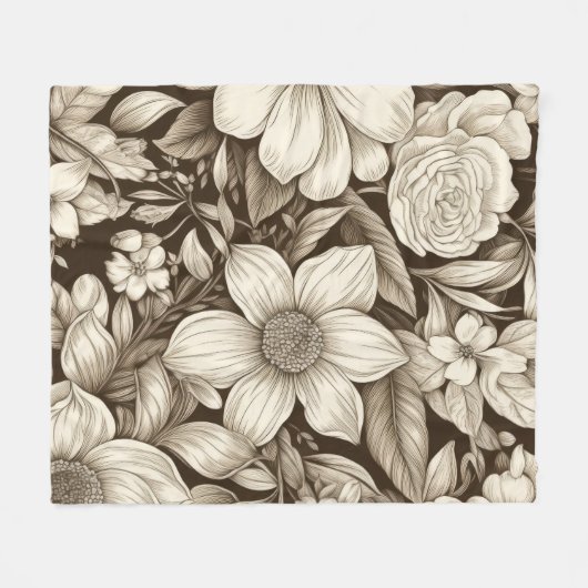 Vintages Sepia-Muster (7) Fleecedecke (Vorderseite (Horizontal))