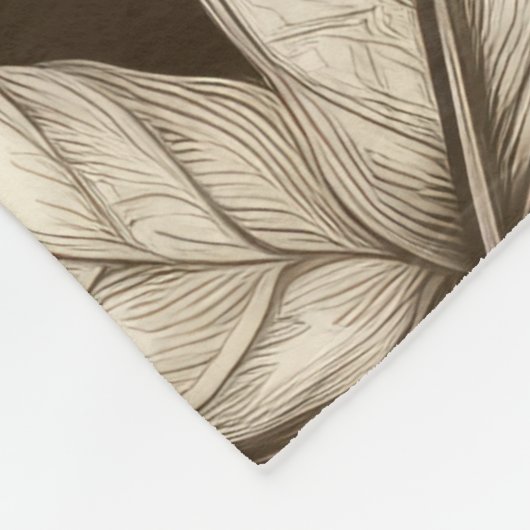 Vintages Sepia-Muster (7) Fleecedecke (Ecke)