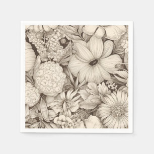 Vintages Sepia-Muster (8) Serviette