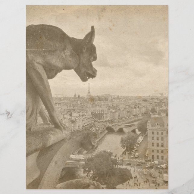 Vintages Sepia Paris Gargoyle Scrapbook (Vorderseite)