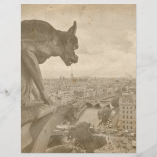 Vintages Sepia Paris Gargoyle Scrapbook