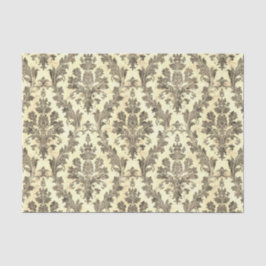 Vintages Sepia-Zierdamastmuster Seidenpapier