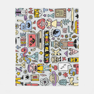 Vintages Set an der Doodle School Fleecedecke