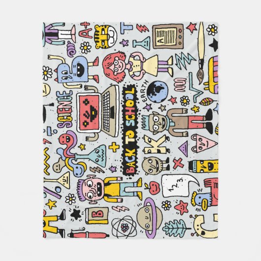Vintages Set an der Doodle School Fleecedecke (Vorderseite)