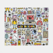 Vintages Set an der Doodle School Fleecedecke (Vorderseite (Horizontal))