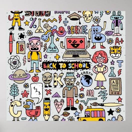 Vintages Set an der Doodle School Poster (Vorne)