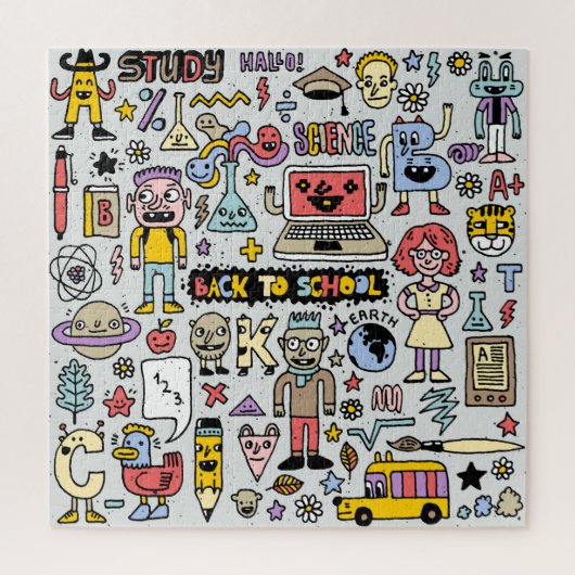 Vintages Set an der Doodle School Puzzle (Vertikal)