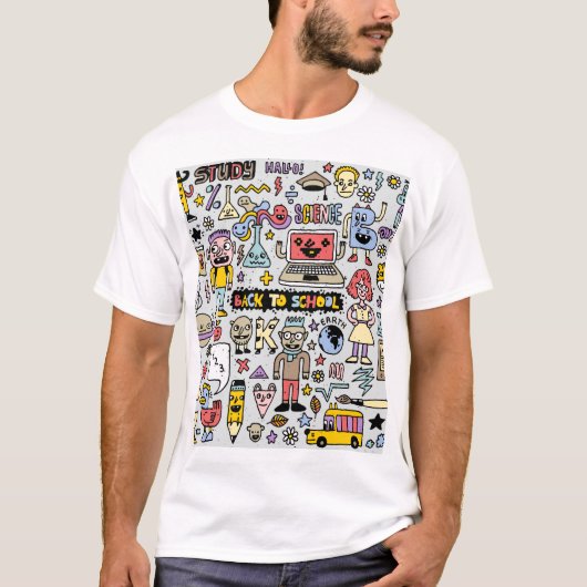 Vintages Set an der Doodle School T-Shirt (Vorderseite)