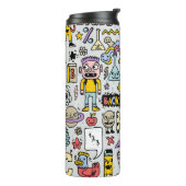 Vintages Set an der Doodle School Thermosbecher (Nach links gedreht)