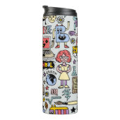 Vintages Set an der Doodle School Thermosbecher (Nach rechts gedreht)
