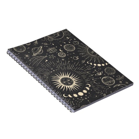 Vintages Set der Mondphasen. Unterschiedlich Notizblock (Rechte Seite)