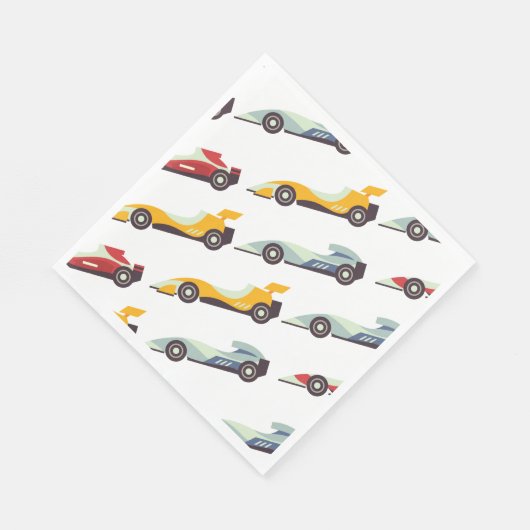 Vintages Set Go Race Thema Serviette (Ecke)