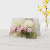 Vintages Shabby Chic Aquarellfarben Rosen Karte (Gelbe Blume)