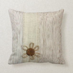 Vintages Shabby Chic-beige Band-Rosethrow-Kissen Kissen