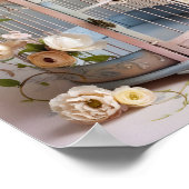 Vintages Shabby Chic Birdccage Wall Art Poster (Ecke)