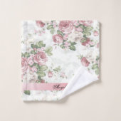 Vintages Shabby Chic Blume Personalisiert Badhandtuch Set (Waschlappen)