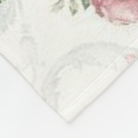 Vintages Shabby Chic Blume Personalisiert Fleecedecke (Ecke)